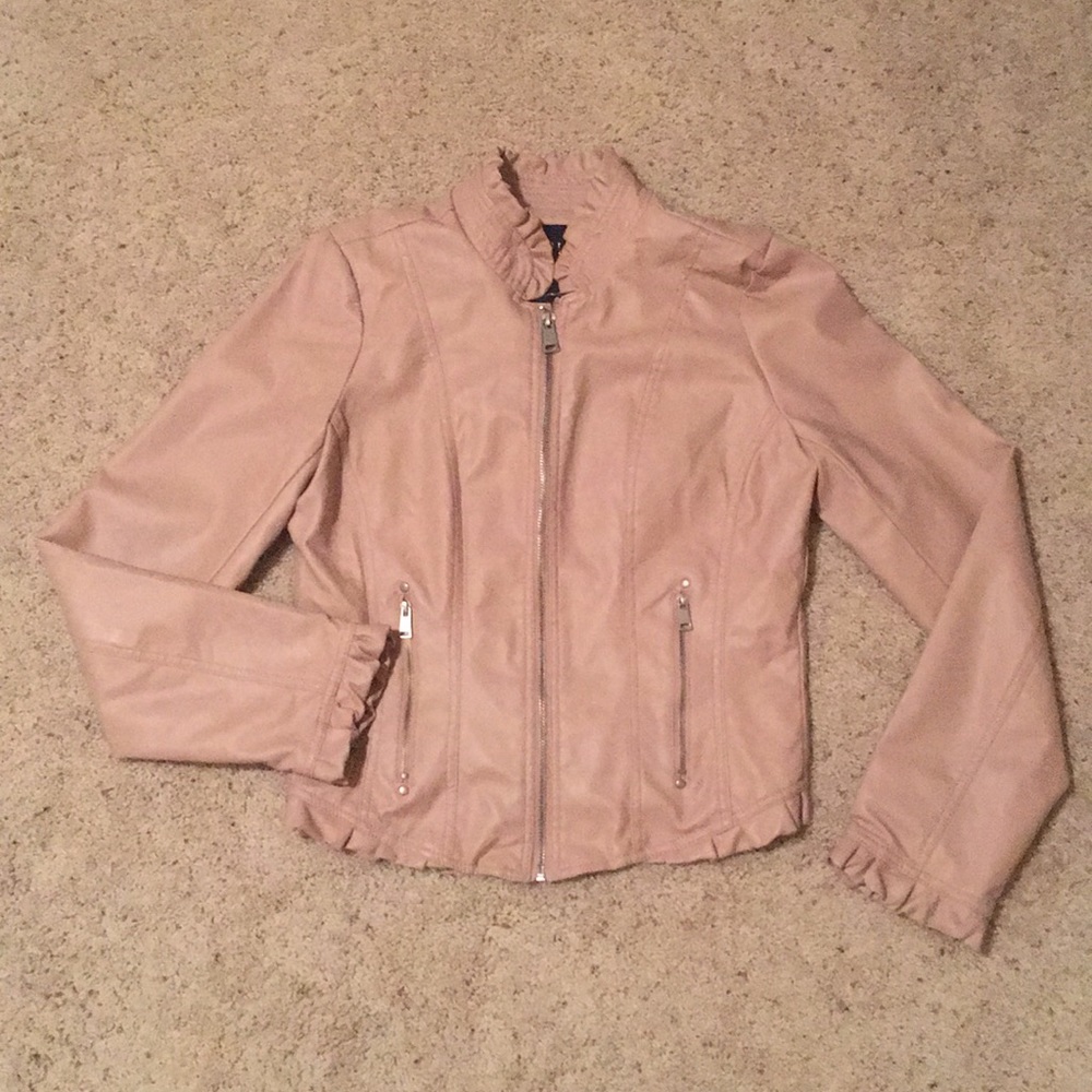 Pink faux leather jacket